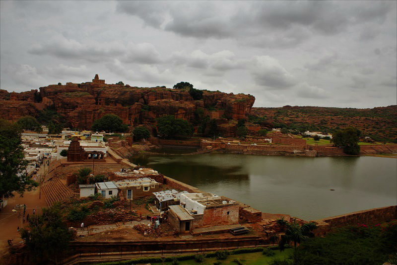 Badami view from Caves