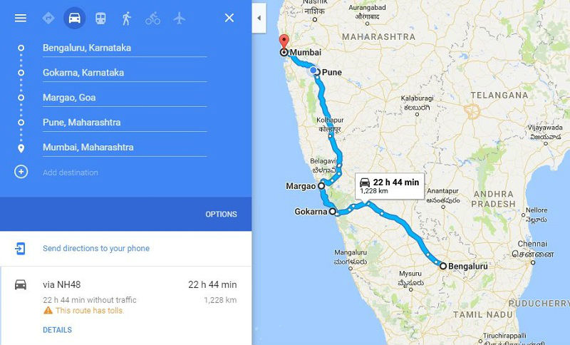 How to reach Gokarna from Mumbai Bangalore