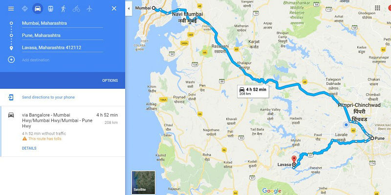 How to reach Lavasa from Mumbai Pune