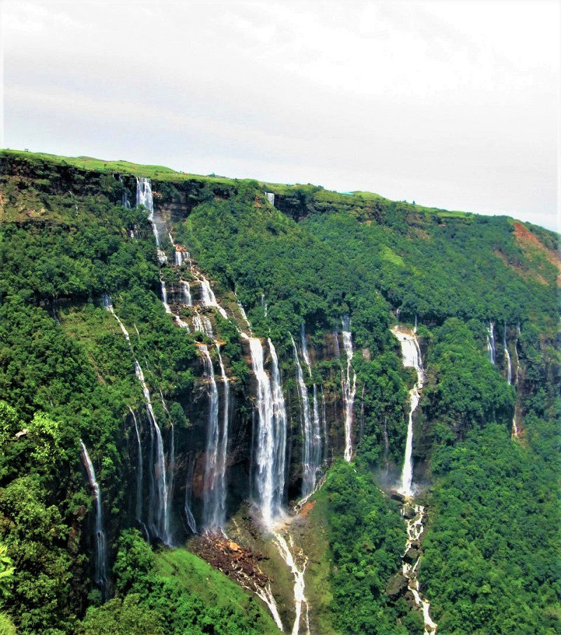 Seven Sisters Waterfall cherrapunji wettest place on earth