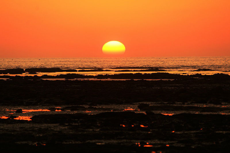 Sunset at Devka beach daman India one day trip