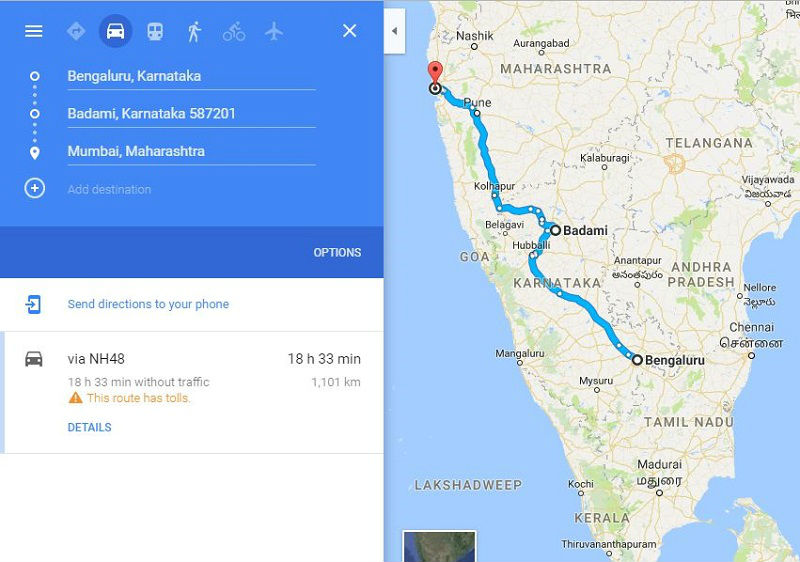 how to reach Badami from Mumbai and Bangalore