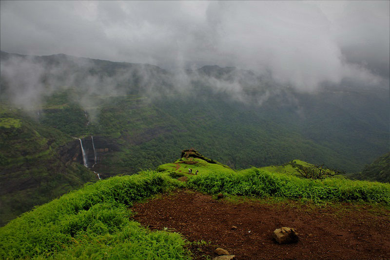 waterfall and amazing landscape Rajmachi fort trek