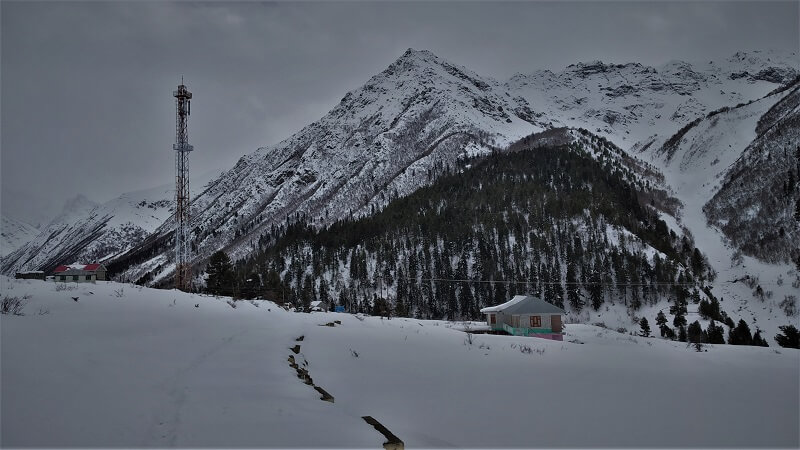 Bsnl Tower at Chitkul in winters