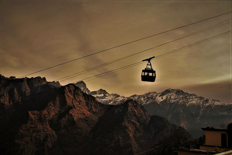 Cable car ropeway at Auli Hill station Uttrakhand
