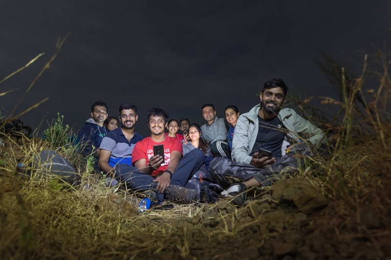 Group of wonderful trekkers at Katraj to Sinhgad Night Trek