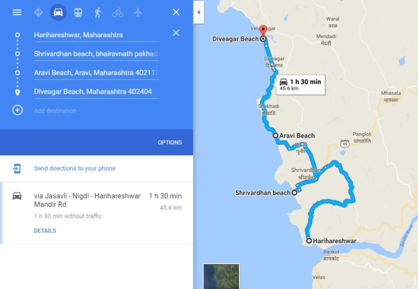 A Road Trip To Shrivardhan And Diveagar Beach INR 1200 To Diveagar Route 830x575 