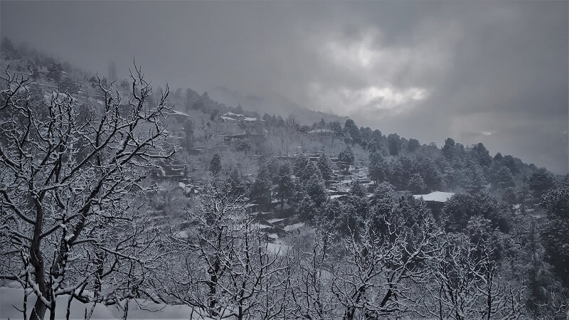 Heavy snowfall at kalpa in winters