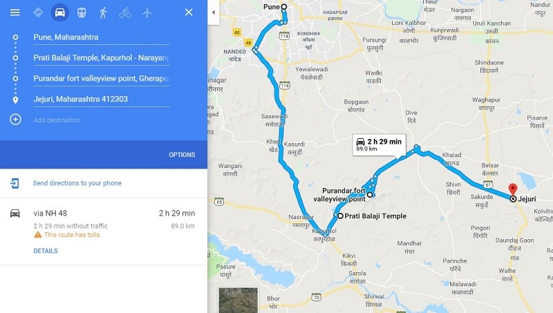 How to reach Purandar Fort from Pune