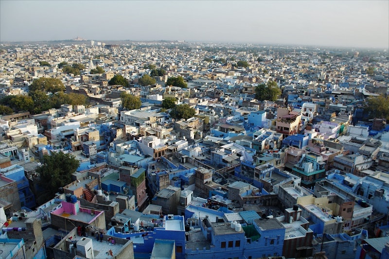 Jodhpur City painted blue