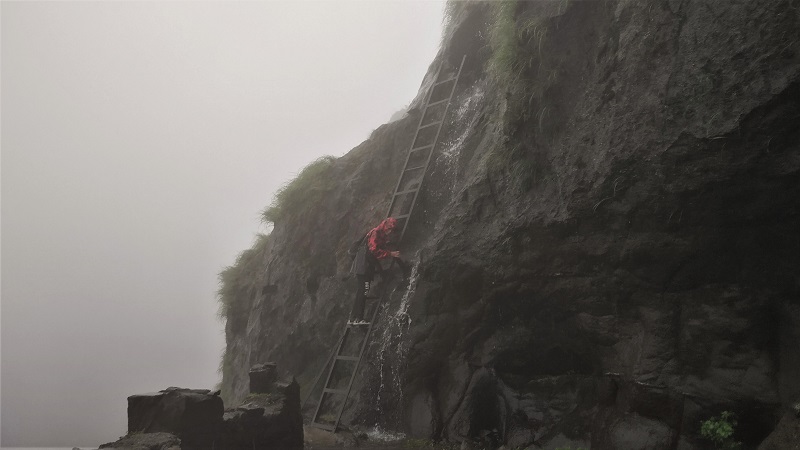 Ladder to climb Bale Killa Ghangad Fort