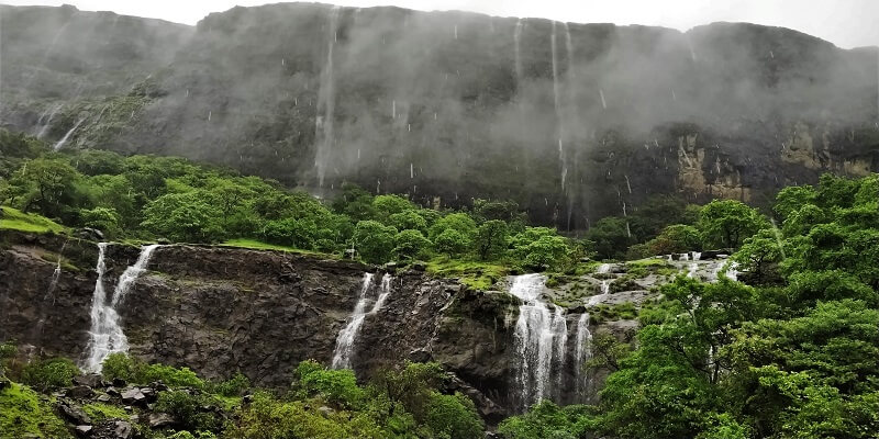 Numerous waterfall on Valvand waterfall route