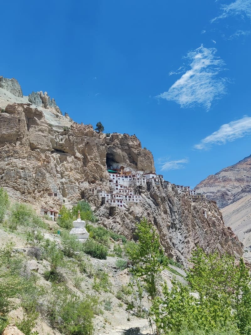 Phuktar Gompa on bike trip to Zanskar