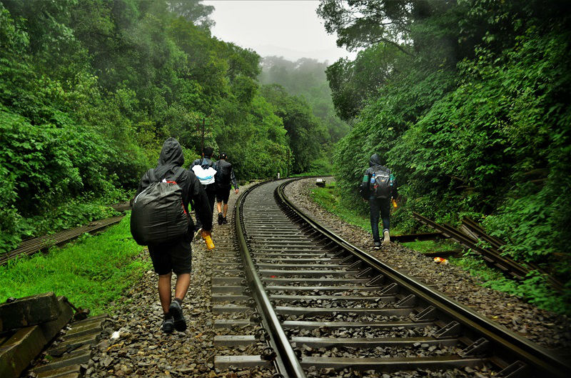 Railway trek route Dudhsagar Waterfall Trek