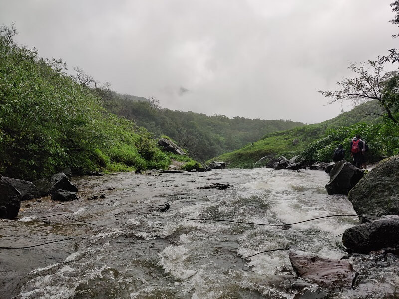 River crosssing at Andharban Trek