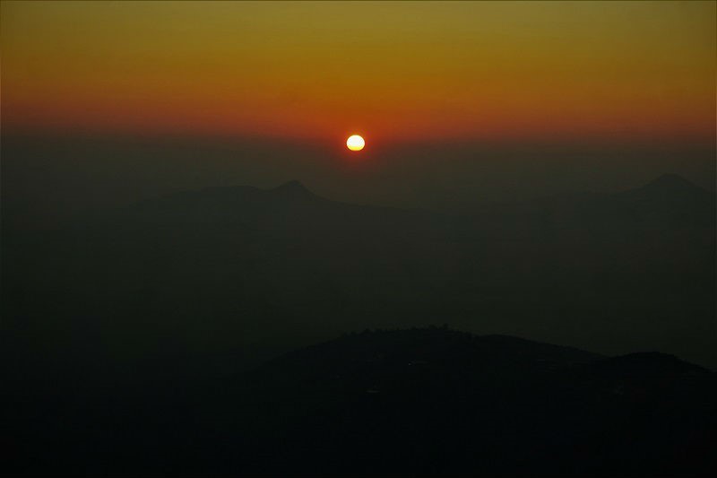Sunrise view from Lohagad Fort trek near Pune Mumbai