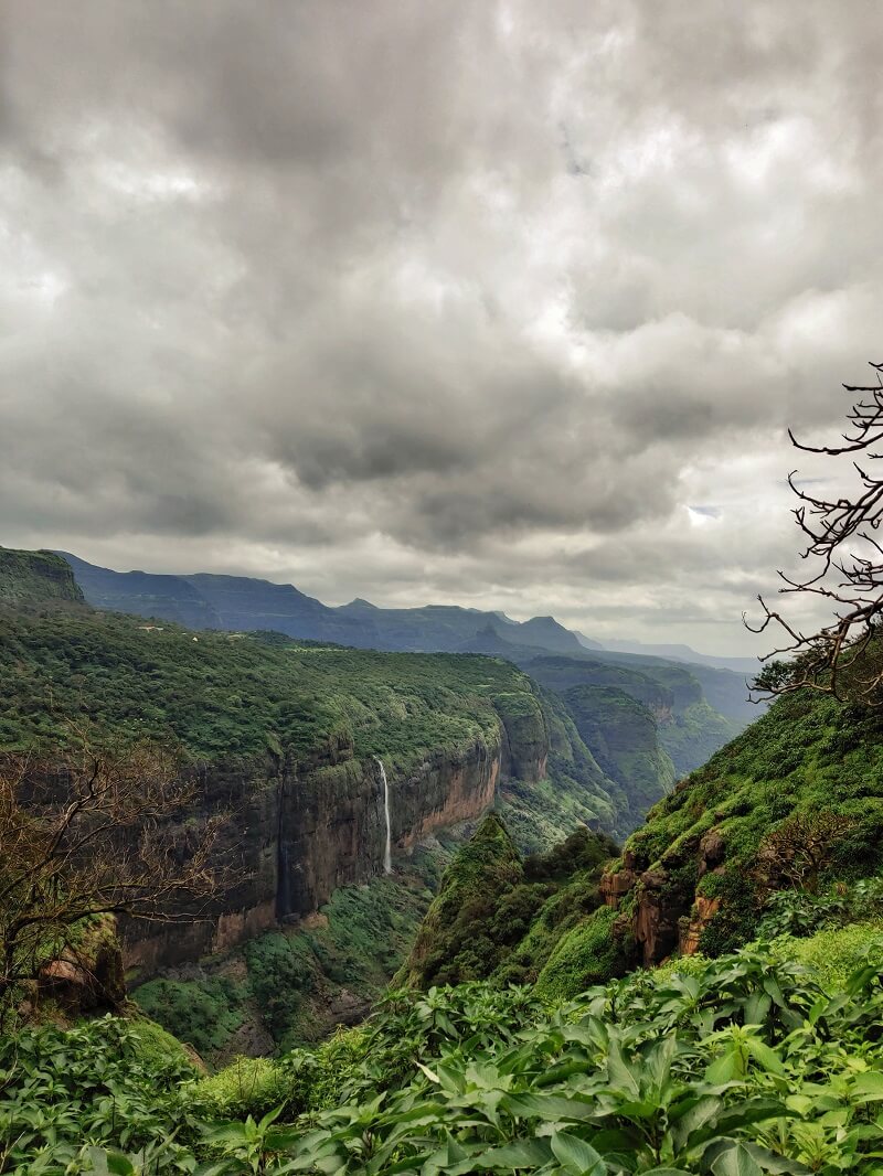 Waterfall and valley view as seen on Andharban trek