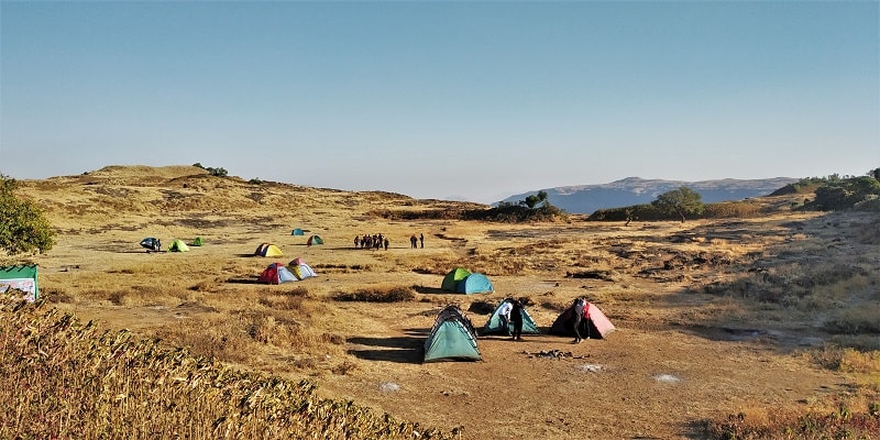 camping site at Harishchandragad Fort Trek