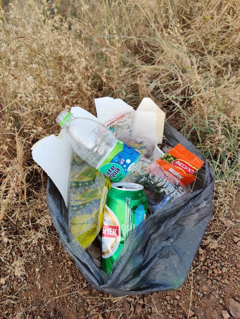 collecting trash at infy backside hill