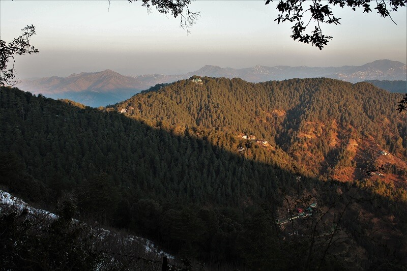 morning scenes at Chail with Shimla in vicinity