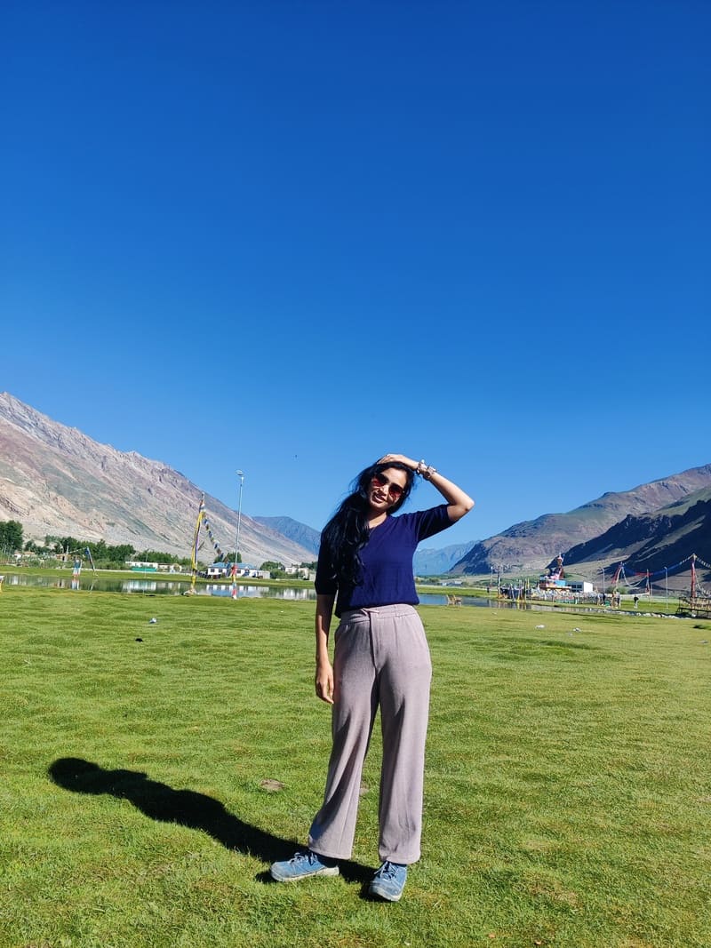 rosa near padum on Zanskar valley bike road trip