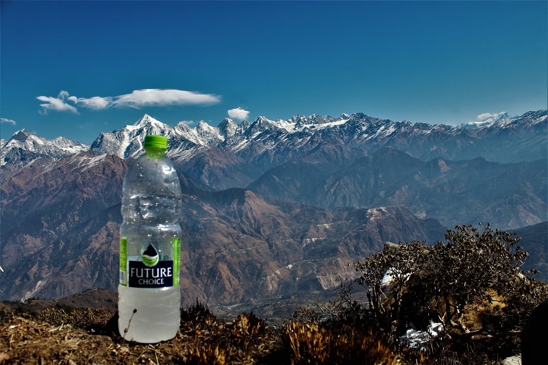 snow water bottle Khaliya top trek Munsiyari