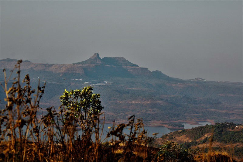 view from Lohagad fort trek near Pune Mumbai